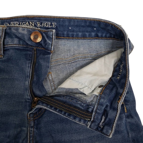 American Eagle Hi-Rise Shortie Denim Jean Shorts Womens 8 - Picture 6 of 10